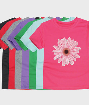 Schattig Katoenen T-shirt Meisjes met Bloemprint - Maten 2 t/m 14 Jaar