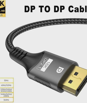 Displayport 2.1 Kabel - 16K Ultra HD, 8K 120Hz, 4K 240Hz, 80Gbps, HDR - Voor Gaming, Laptop, Monitor
