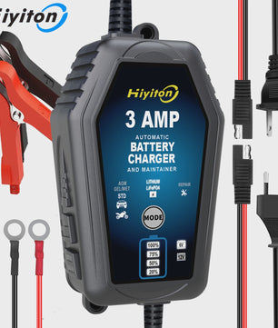 Slimme Acculader 6V/12V 3A voor Auto, Motor & Lithium Batterijen - Onderhoud & Reparatie