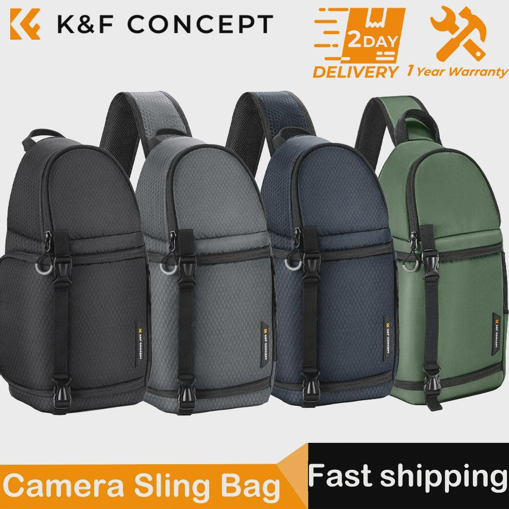 K&F CONCEPT 10L Waterdichte Camera Sling Backpack - Fotografie Rugzak voor DSLR/Mirrorless