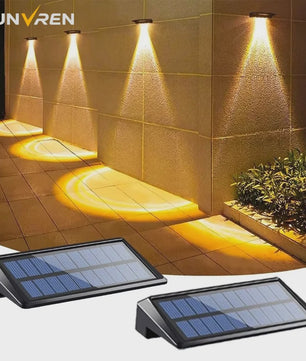 2x Solar Wandlampen 4 LED - Waterdicht Buitenlicht voor Hek, Tuin & Pad