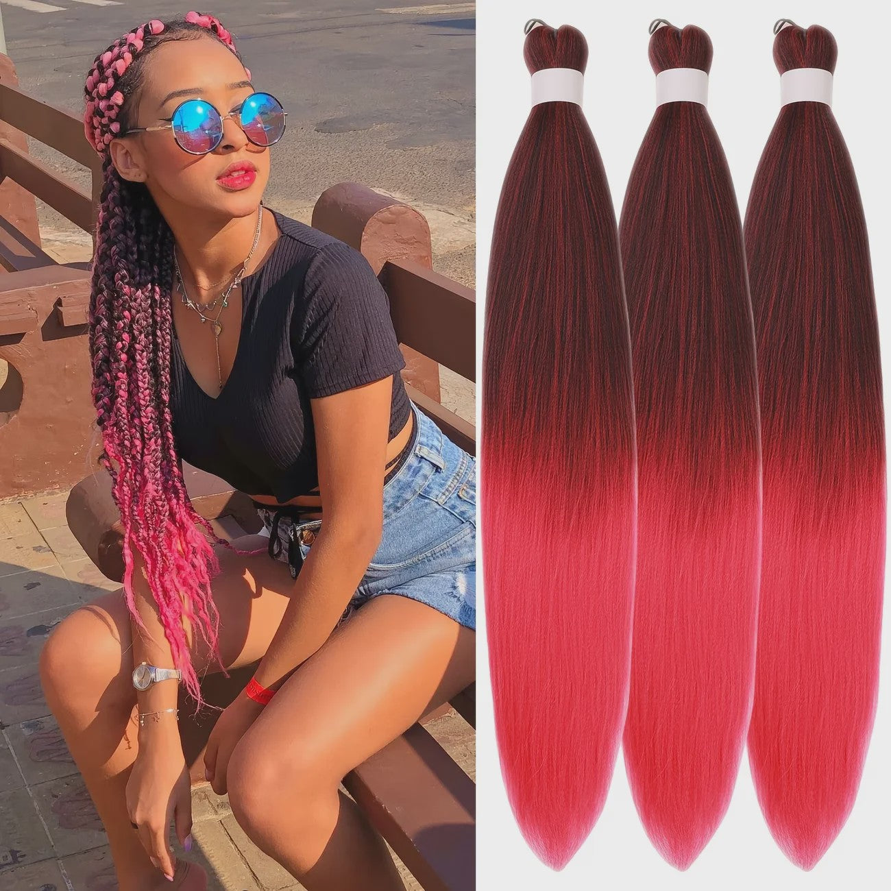 Pre-stretched Braiding Hair 26 Inch - Synthetische Haarverlengingen voor Crochet Braids