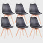 Set van 4 of 6 Nordic Eetkamerstoelen met PU Zitting en Beukenhouten Poten