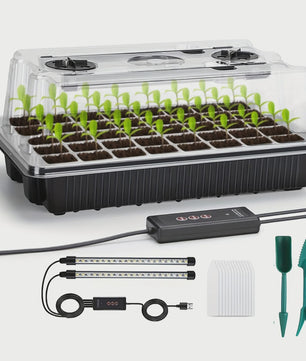 Professionele Zaad Starter Kit: 40 Cellen, 2 Groeilampen & Vochtigheidsregeling