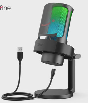 FIFINE A8 USB Microfoon: RGB, Mute & Koptelefoonuitgang voor PC/Mac Streaming & Opnames
