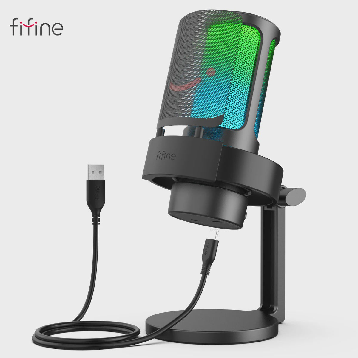 FIFINE A8 USB Microfoon: RGB, Mute & Koptelefoonuitgang voor PC/Mac Streaming & Opnames