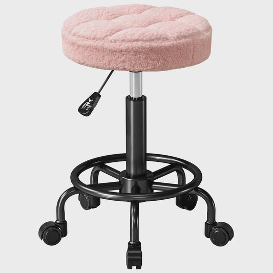 Comfortabele, In Hoogte Verstelbare Draaibare Werkstoel op Wielen (55-66 cm)