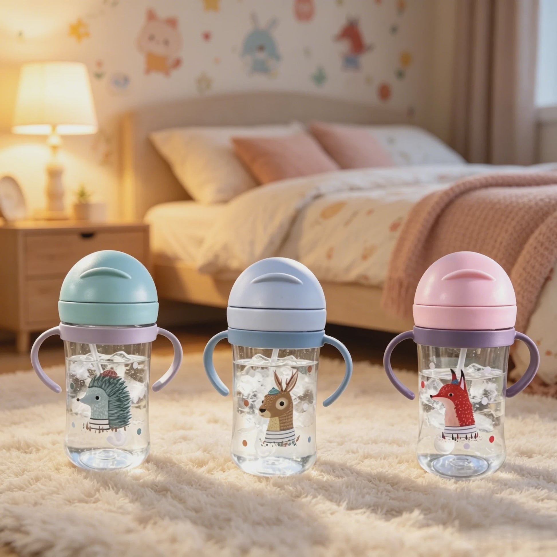 Schattige Anti-Kwelp Tuitbeker met Handvat - 350ml - Leuke Dierenprints