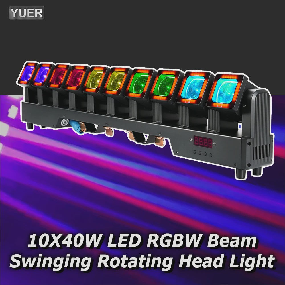 10x40W LED RGBW Moving Head Light - Beam, Wash & Pixel Effect