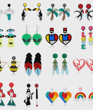 Unieke Acryl Statement Oorbellen - Vrouwen Trendy Party Sieraden