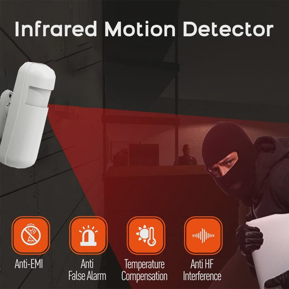 Draadloze Mini PIR Bewegingsmelder - Infrarood Inbraakalarm Detector 433MHz