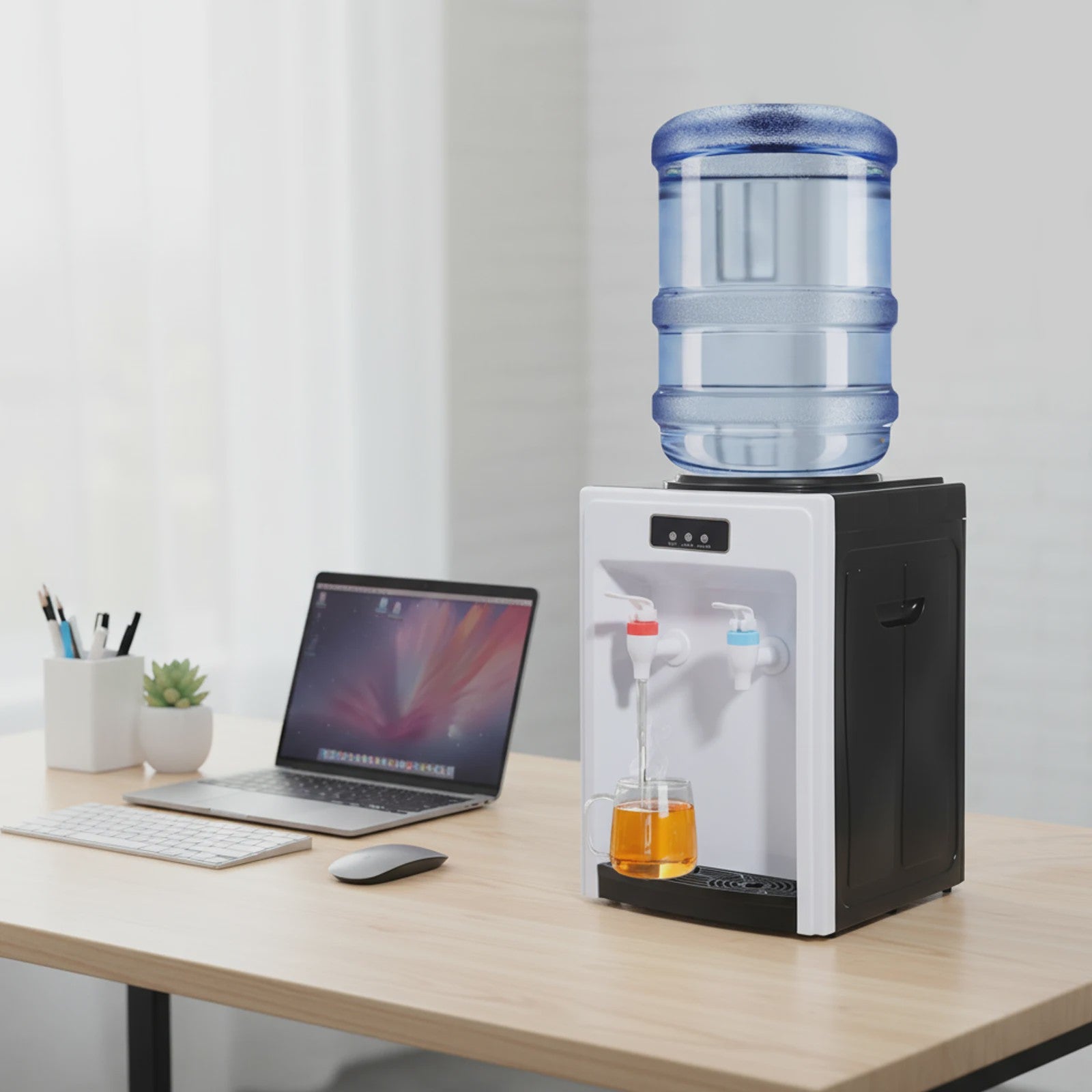 Elektrische Waterdispenser Tafelmodel: Direct Warm & Koud Water voor Thuis en Kantoor (4.5-18.9L Emmer)