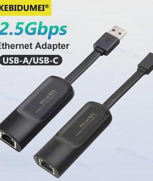 2.5Gbps USB Ethernet Adapter - Snelle Netwerkkaart voor Laptop & PC (USB-A/C)