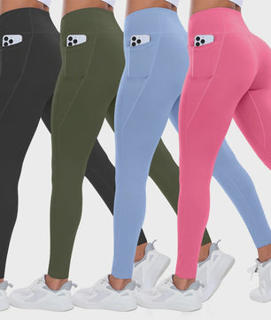 Dames Yogabroek met Zakken: Hoge Taille, Billenlift & Buikcontrole voor Fitness en Sport