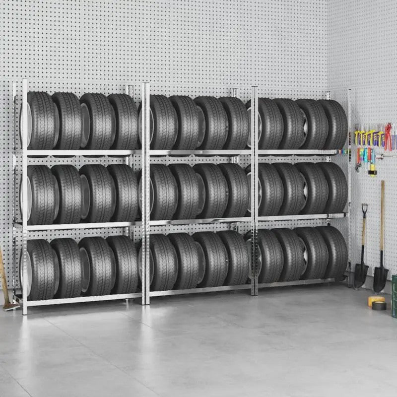 2-Laags Bandenopslagrek Garage - Verzinkt Staal - Boutloos Verstelbaar - Stabiel & Georganiseerd