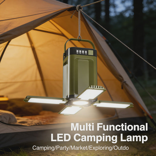 Oplaadbare Camping Lantaarn 15W LED Zaklamp met Magneet & Verstelbare Lampen
