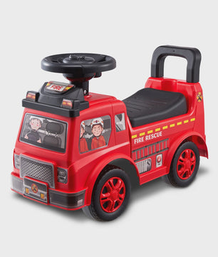Loopauto Brandweer met Muziekstuur en Opbergvak - Voor Peuters 1-3 Jaar