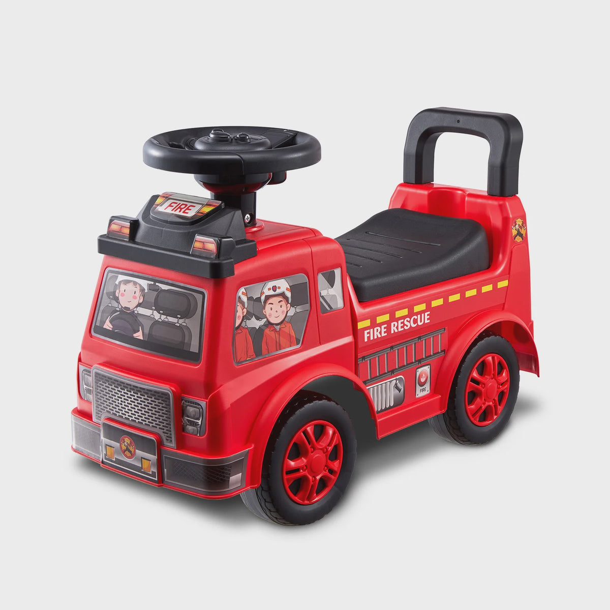 Loopauto Brandweer met Muziekstuur en Opbergvak - Voor Peuters 1-3 Jaar