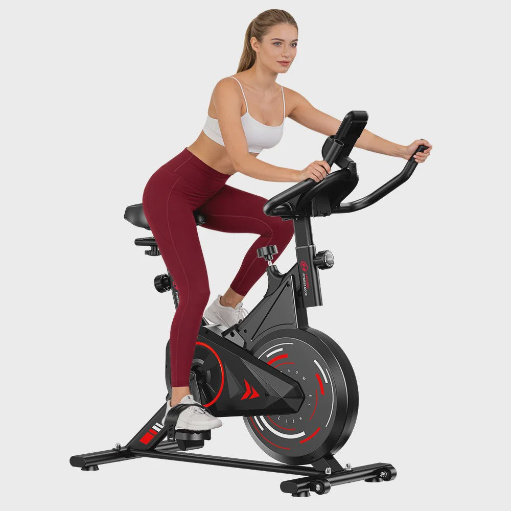 Stille Hometrainer Spin Bike voor Binnen Fitness - met LCD Monitor & Tablethouder - Max 120kg