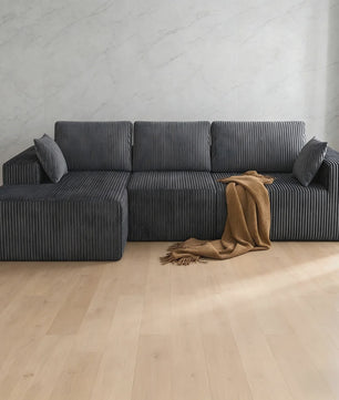 Moderne L-vormige Velvet Hoekbank 278x175cm - Geen Montage Vereist