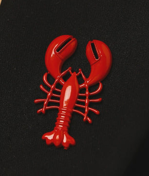 Set Rode Kreeft & Krab Broches - Zomer Accessoires voor Dames