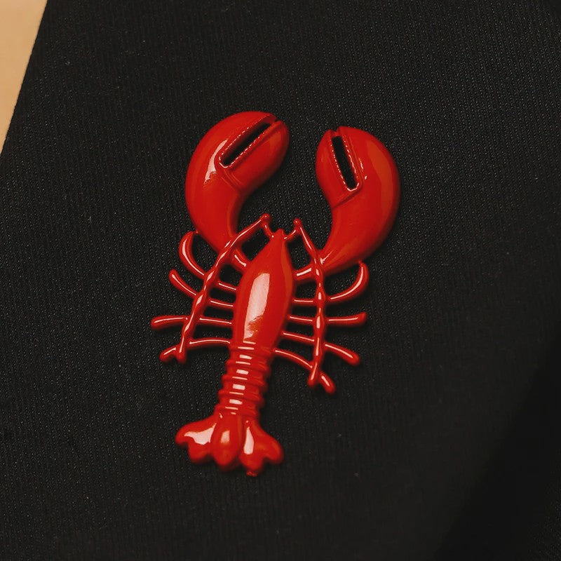 Set Rode Kreeft & Krab Broches - Zomer Accessoires voor Dames