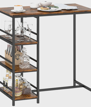 Stijlvolle Bartafel met 3 Opbergplanken - Keuken en Eetkamer