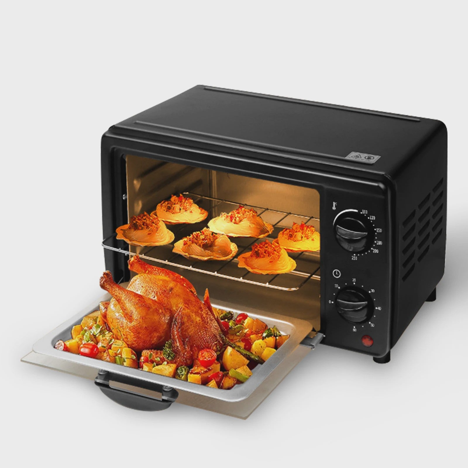 13L Mini Oven met Airfryer Functie - Multifunctioneel, 700W, 250°C, Timer tot 60 Min