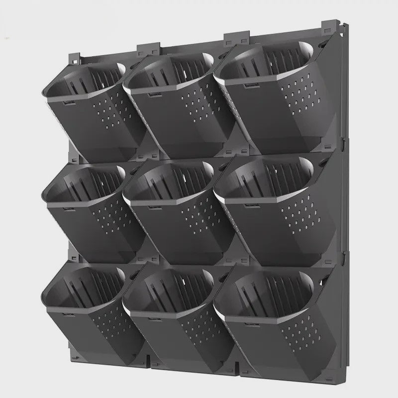 Modulaire Plantenbak voor Verticale Tuin - Zwart, 3 Vaks