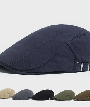Klassieke Heren Baret - Stijlvolle Vintage Katoenen Pet met Vizier