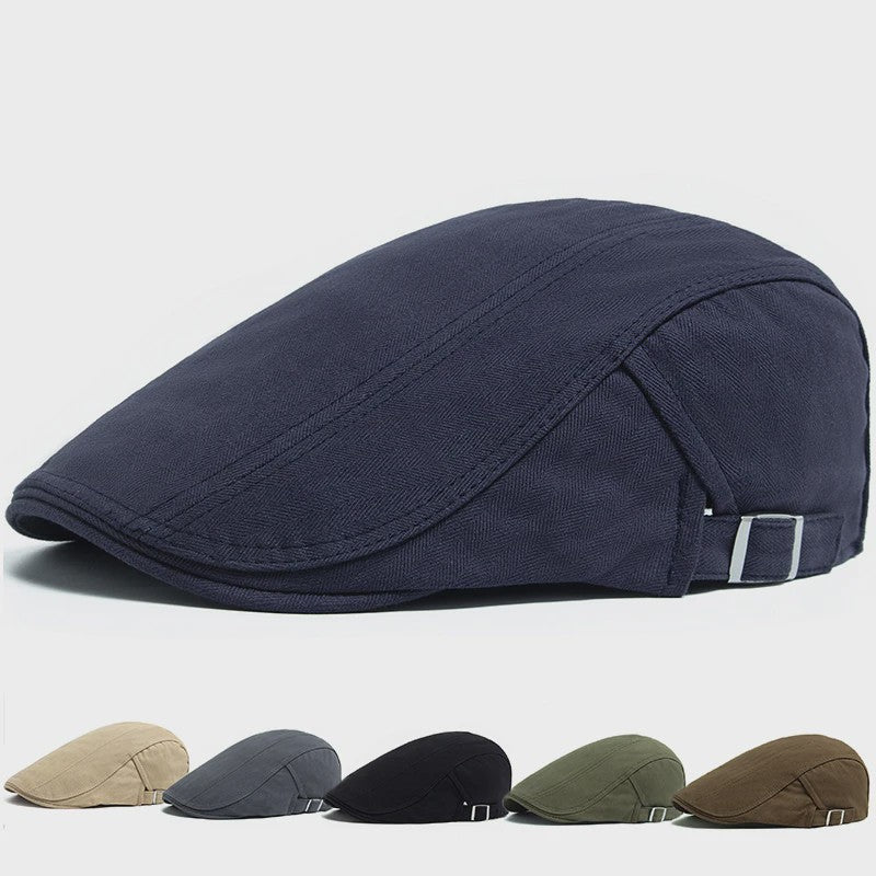 Klassieke Heren Baret - Stijlvolle Vintage Katoenen Pet met Vizier