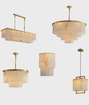 Luxe Marmer LED Kroonluchter Goud/Chroom - Dimbaar