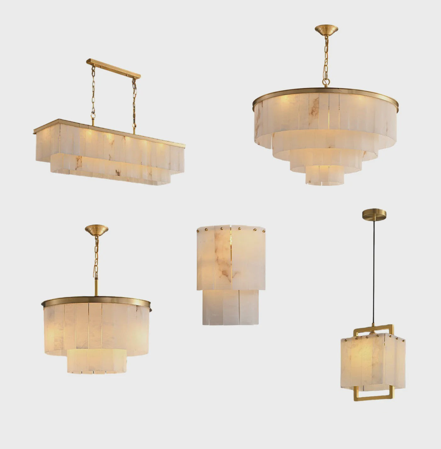 Luxe Marmer LED Kroonluchter Goud/Chroom - Dimbaar