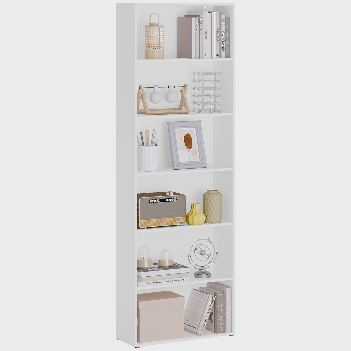 Stijlvolle Open Boekenkast met 6 Legborden - Ideaal voor Woonkamer, Kantoor of Studiekamer