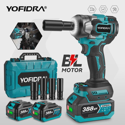 YOFIDRA Accu Klopboormachine 1200Nm Brushless - 5 Versnellingen, Draadloos, voor Makita 18V Accu