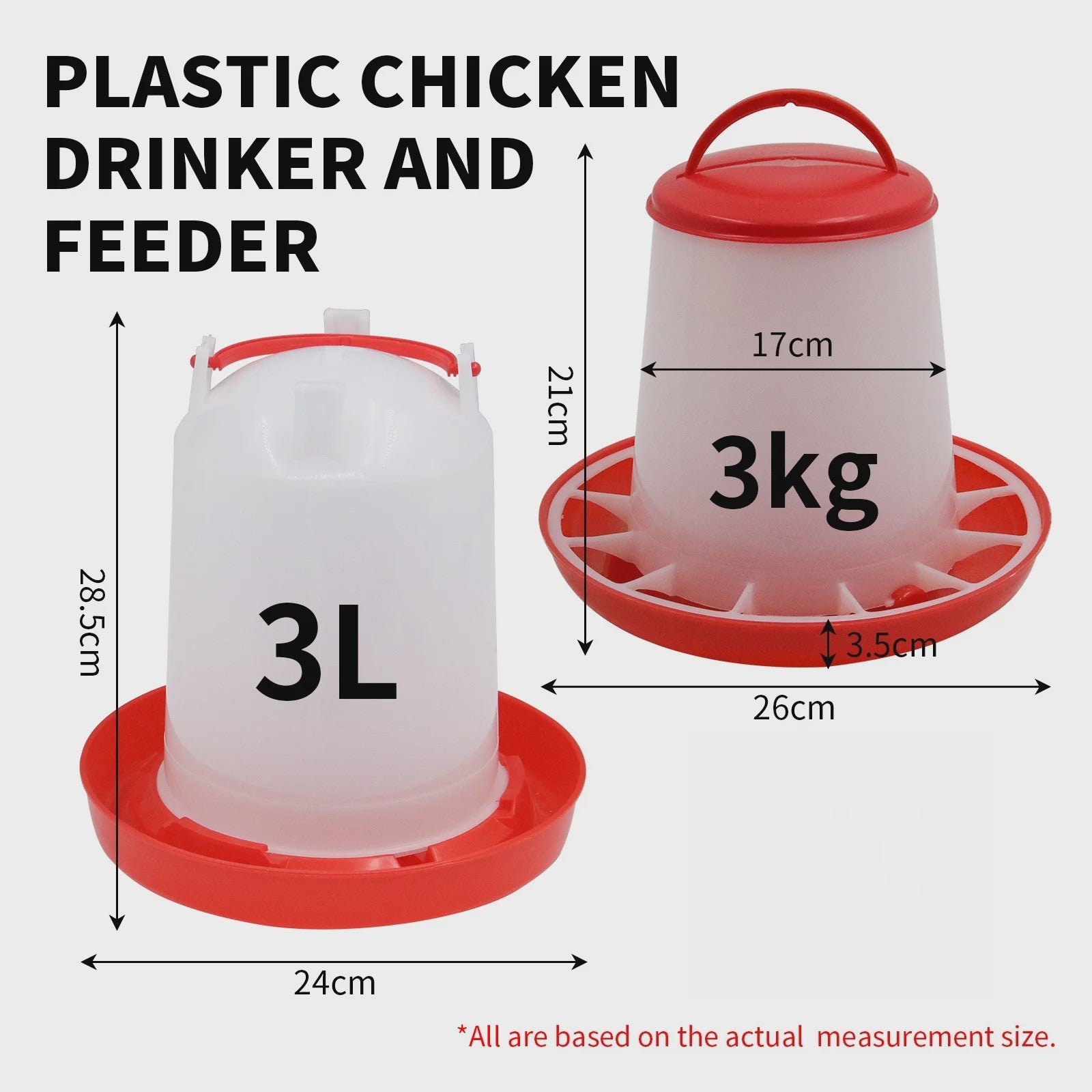Automatische Kip Voer- en Waterdispenser 3kg/3L - Duurzaam Plastic voor Kippen en Kuikens