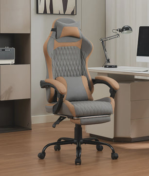 Ergonomische Gaming & Bureau Stoel met Voetensteun - Luxe Proteïne Leer