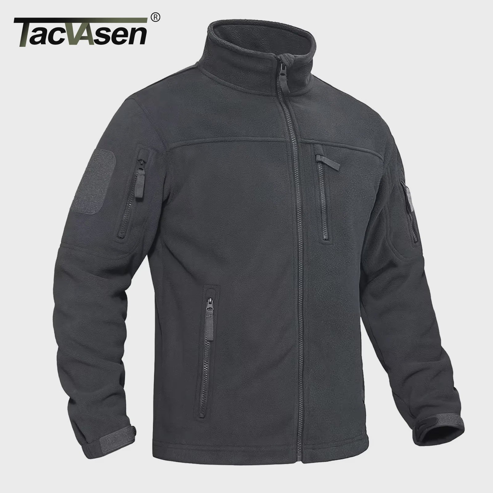 TACVASEN Heren Fleece Jas - Warm, Winddicht & Praktisch met Meerdere Zakken