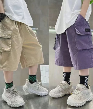 Zomerse Jongens Shorts met Grote Zakken - Katoen, Half Lang - Perfect voor Buiten & Sport (3-14 Jaar)
