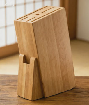 Extra Groot Houten Messenblok - Ruimtebesparende Keuken Organizer voor Messen tot 12 cm