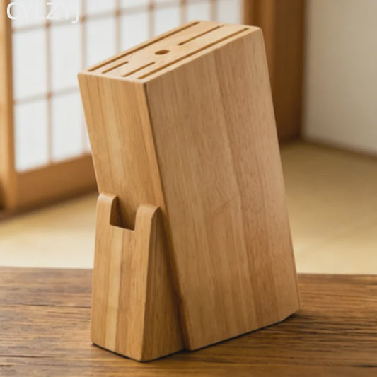 Extra Groot Houten Messenblok - Ruimtebesparende Keuken Organizer voor Messen tot 12 cm