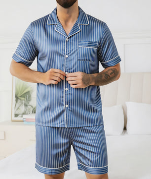 Heren Zomer Pyjama Set Korte Mouw - Zacht & Comfortabel Nachtkleding en Loungewear