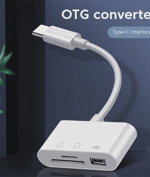 3-in-1 USB-C Cardreader Hub: SD/TF & USB Poort voor Telefoon, Macbook & meer