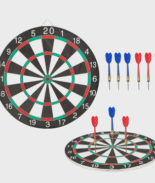 15 Inch Dartbord Set met 6 Darts - Perfect voor Feestjes, Familie en Spelletjes