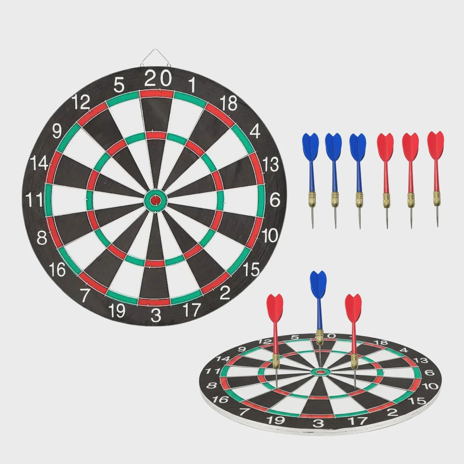 15 Inch Dartbord Set met 6 Darts - Perfect voor Feestjes, Familie en Spelletjes