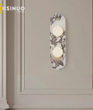 Luxe Marmeren Wandlamp met LED en Natuursteen - Sfeervolle Verlichting voor Woonkamer, Hal of Slaapkamer