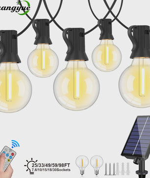 G40 Solar Tuinslinger met 25 Globe LED Lampen - Waterdicht & Dimbare Verlichting