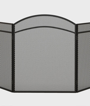 Opvouwbare Haard Vonkbeschermer - 3 Panelen, 96x60 cm, Zwart