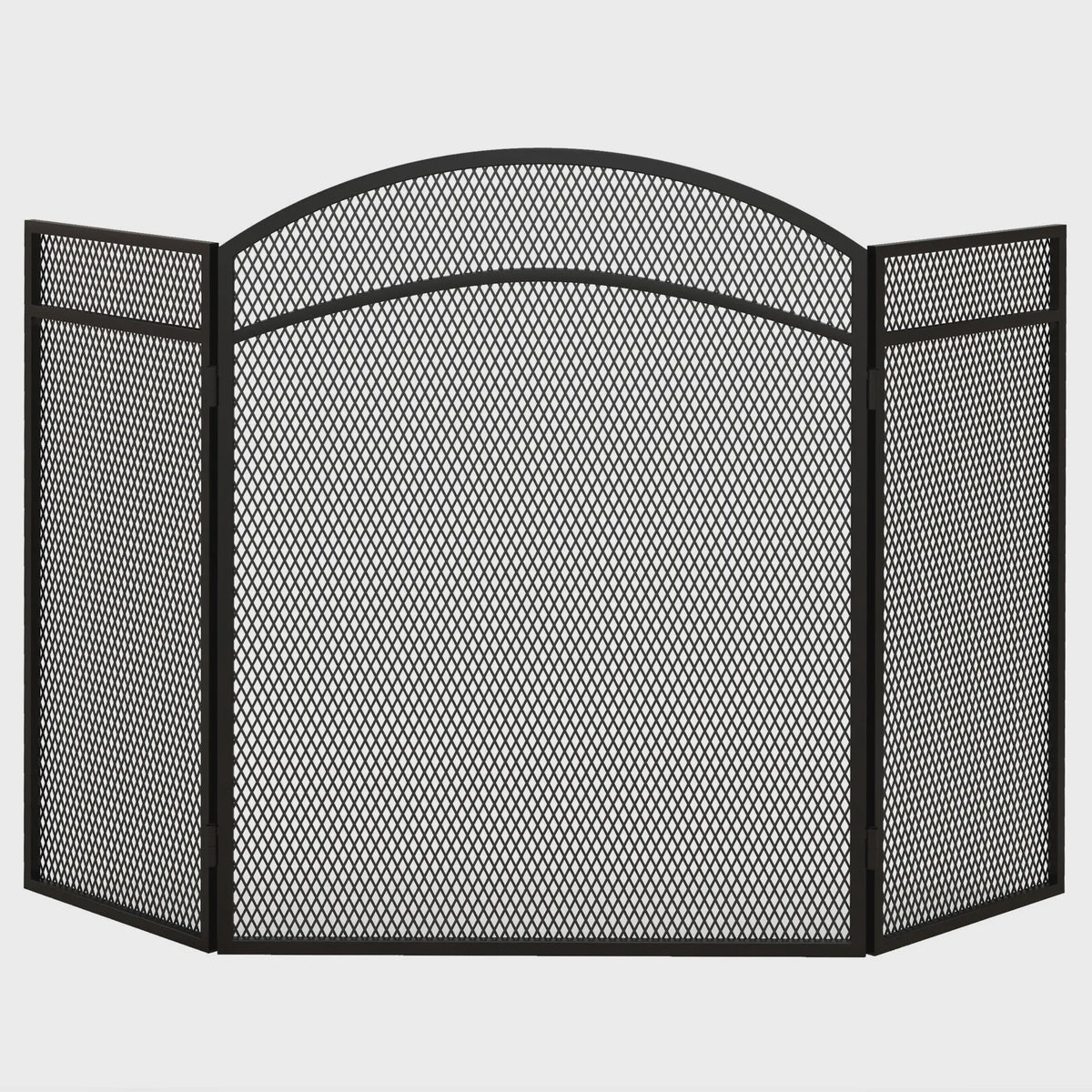 Opvouwbare Haard Vonkbeschermer - 3 Panelen, 96x60 cm, Zwart