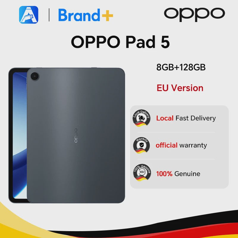 OPPO Pad 5 Zwart 12.1" 2.8K WiFi Tablet - 8GB RAM, 128GB Opslag, 10050mAh Batterij